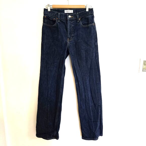 Abercrombie & Fitch The '90s Relaxed High Rise Jeans Dark Wash 27 4 - Picture 2 of 9